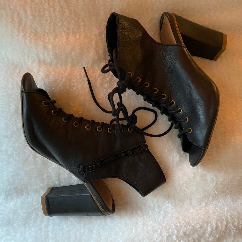Lace up ALDO peep toe booties